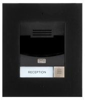 obrázek - 2N® IP Solo, dveřní interkom, 1 tl., bez kamery, zapuštěná montáž (vč. rámečku), černý