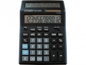 obrázek - Kalkulátor CITIZEN TDS-2000, stolní, 12 digit, Two Display, TAX, dual power