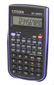 obrázek - Kalkulátor CITIZEN SR-135NPU purple, školní, 10 digit, pevné pouzdro, 128 funkcí