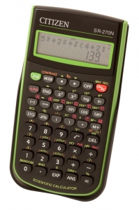 obrázek - Kalkulátor CITIZEN SR-270NGR green, školní, 10+2 digit, 2 line, 236 funkcí
