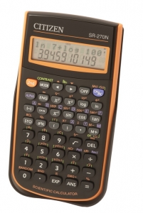 obrázek - Kalkulátor CITIZEN SR-270NOR orange, školní, 10+2 digit, 2 line, 236 funkcí